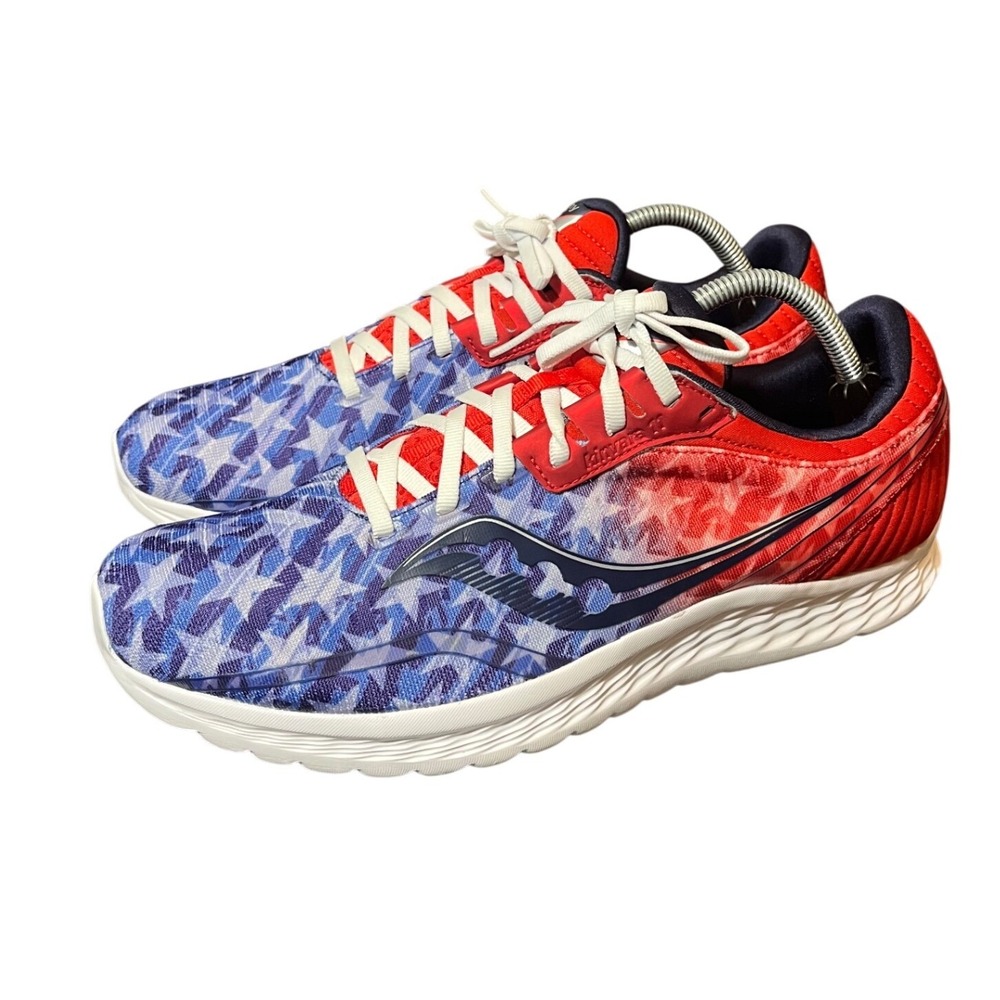 Saucony Kinvara 11 Independence USA Flag Shoes Men Sz 11 Red White Blue